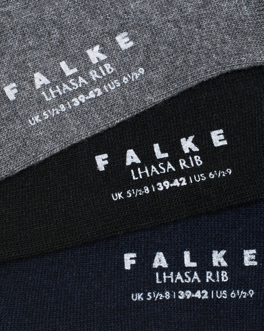 Herre | Falke | Falke | 3-Pack Lhasa Cashmere Socks Black/Dark Navy/Light Grey