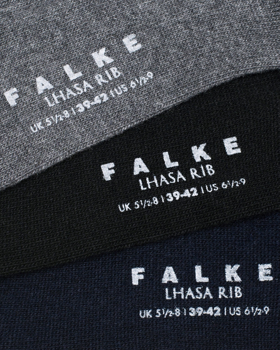 Herre | Undertøj | Falke | 3-Pack Lhasa Cashmere Socks Black/Dark Navy/Light Grey