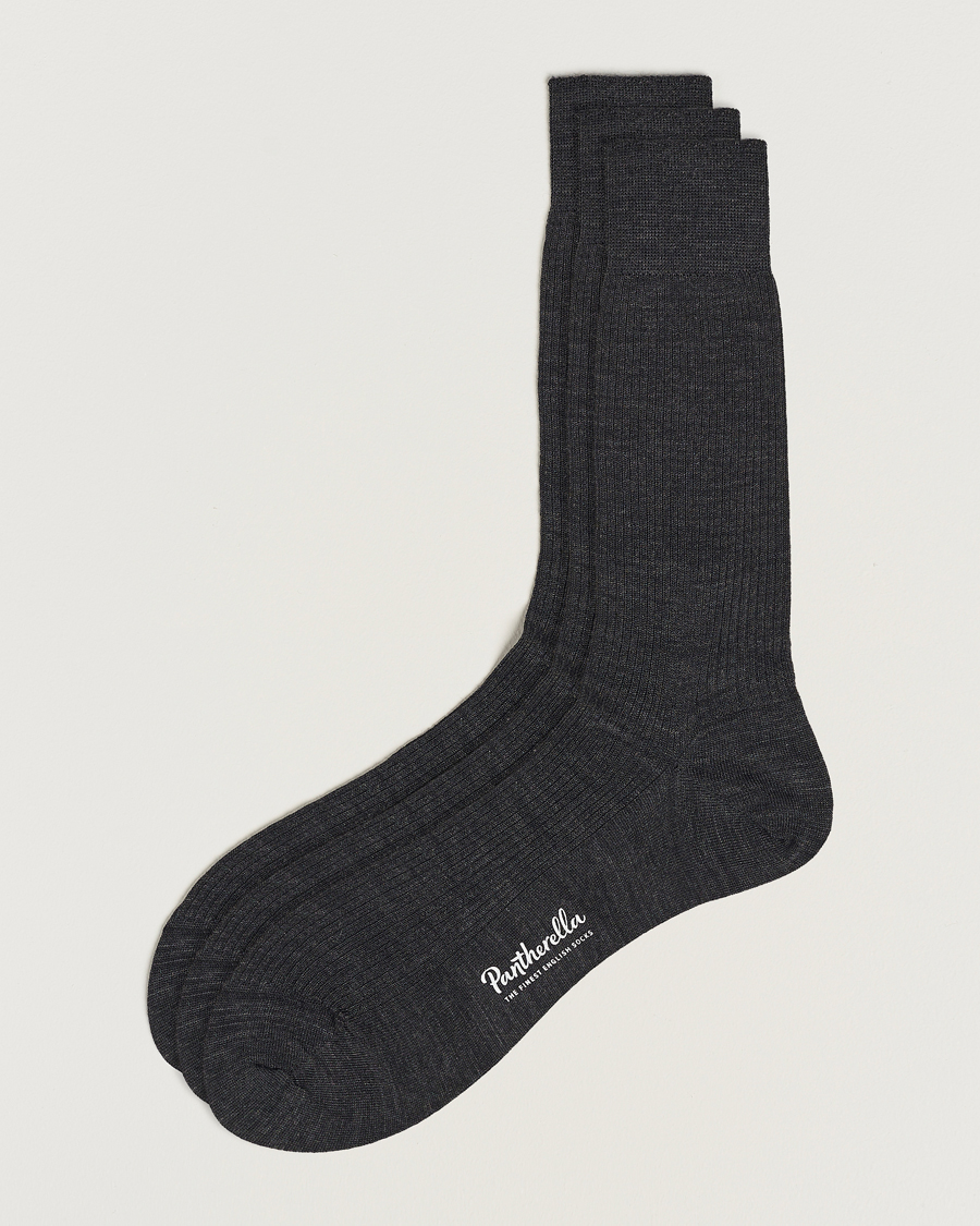 Herre | Undertøj | Pantherella | 3-Pack Naish Merino/Nylon Sock Charcoal
