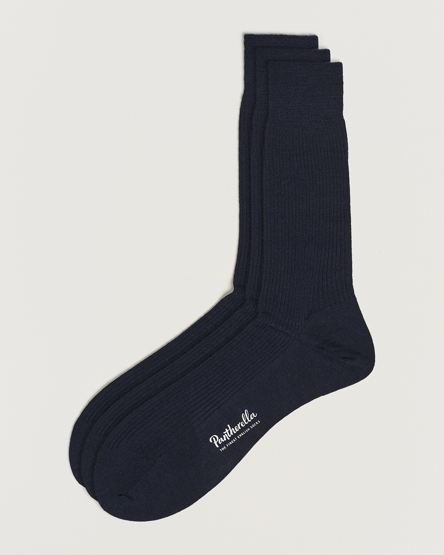 Herre | Undertøj | Pantherella | 3-Pack Naish Merino/Nylon Sock Navy