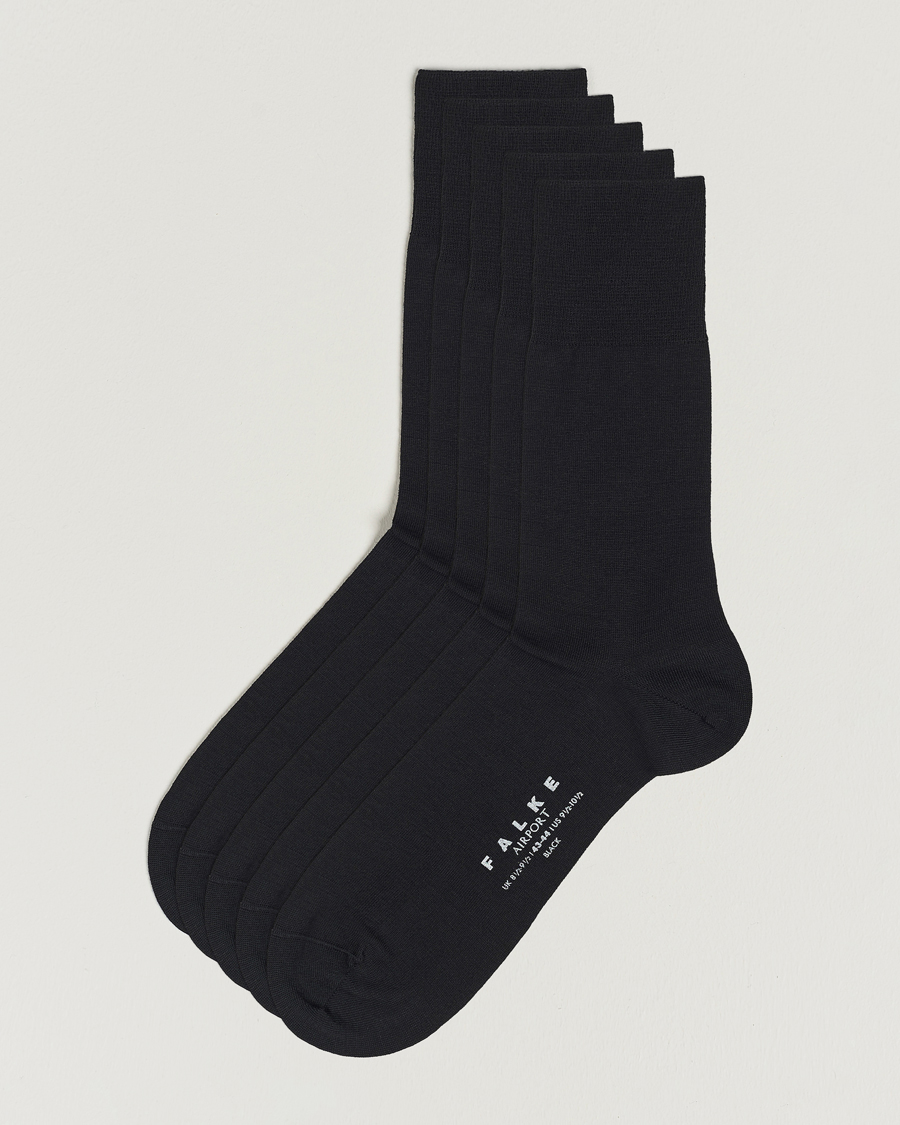 Herre | Almindelige sokker | Falke | 5-Pack Airport Socks Black