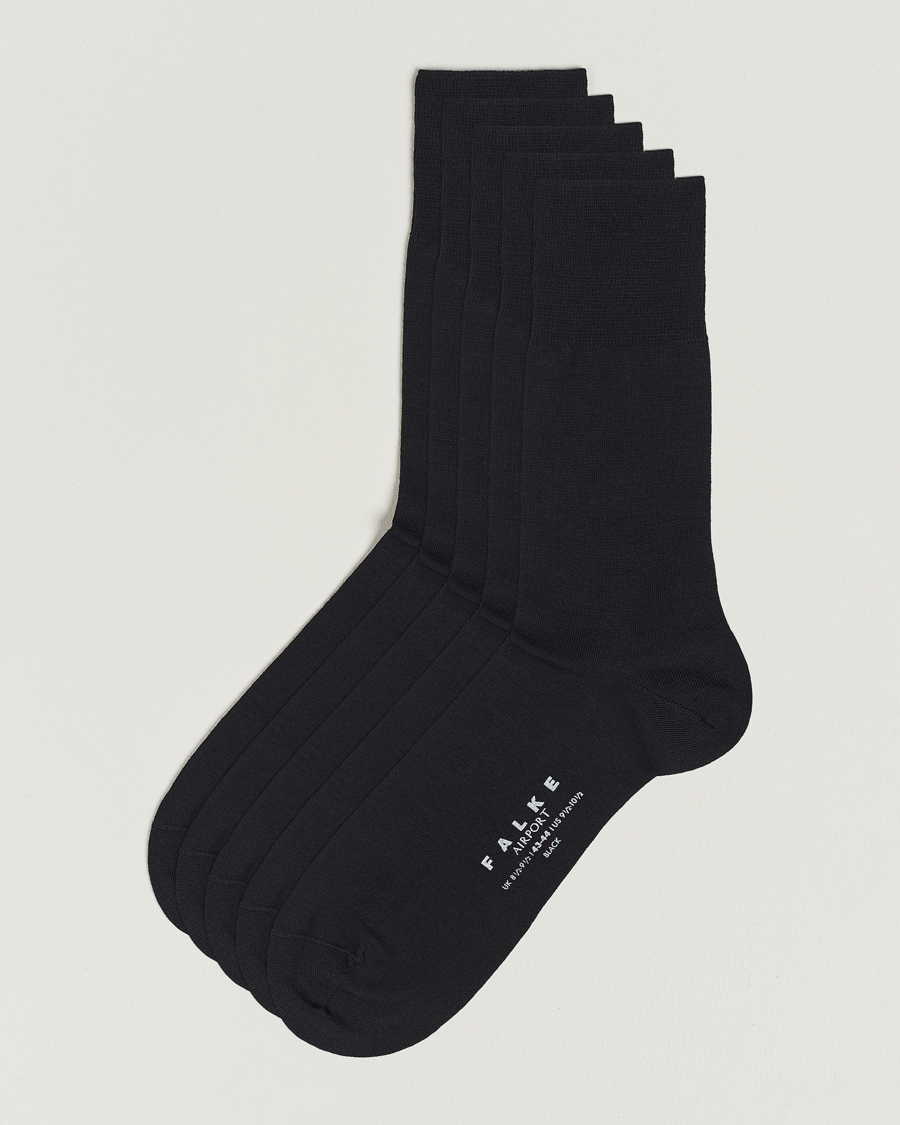 Herre | Undertøj | Falke | 5-Pack Airport Socks Black
