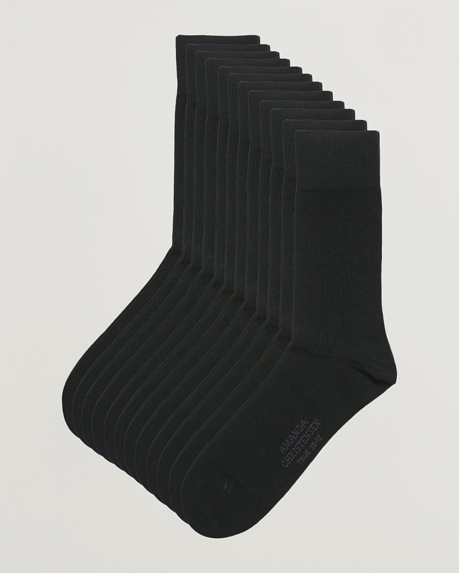 Herre | Almindelige sokker | Amanda Christensen | 12-Pack True Cotton Socks Black