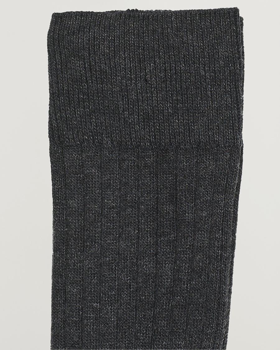 Herre | Amanda Christensen | Amanda Christensen | 9-Pack True Cotton Ribbed Socks Antracite Melange