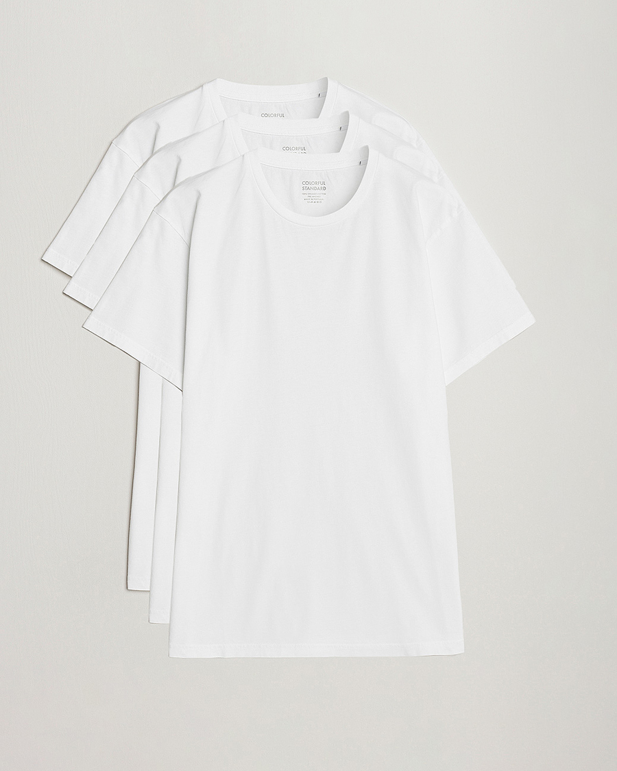 Herre | T-Shirts | Colorful Standard | 3-Pack Classic Organic T-Shirt Optical White