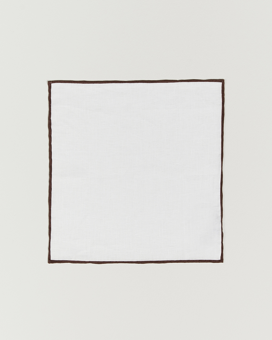 Herre | Lommetørklær | Amanda Christensen | Set Tie & Pocket Square Brown/White