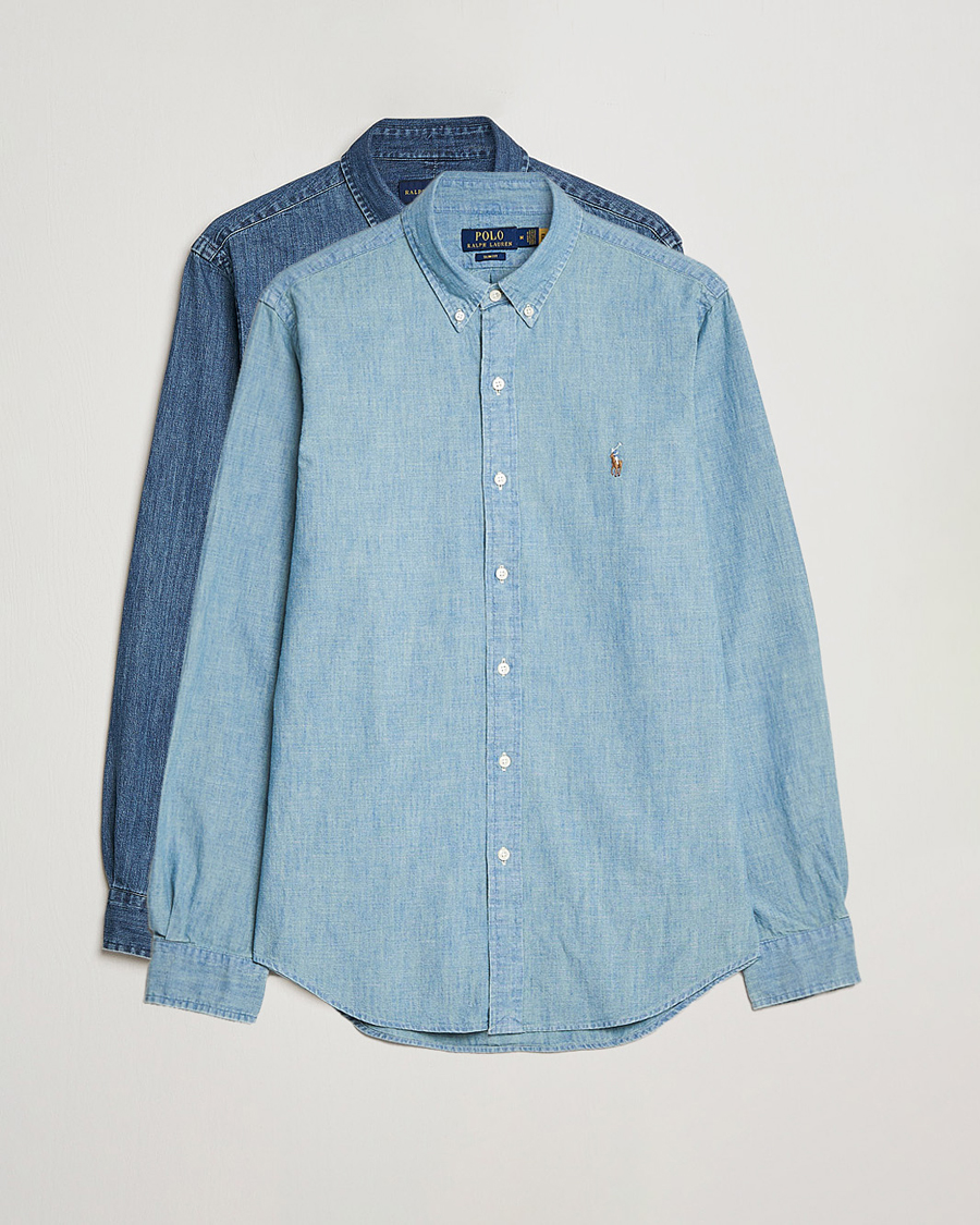 Herre | Skjorter | Polo Ralph Lauren | 2-Pack Slim Fit Denim Shirt Washed/Dark Wash