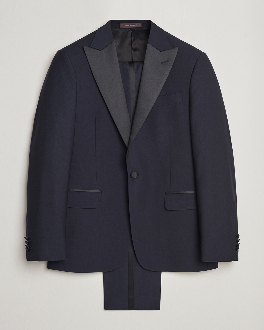 Herre | Smoking | Oscar Jacobson | Frampton Wool Tuxedo Suit Navy