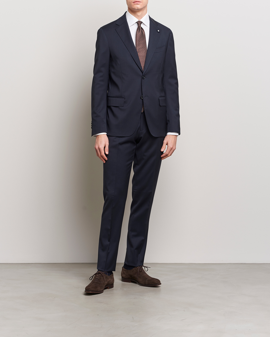 Herre | Lardini | Lardini | Wool Suit Navy