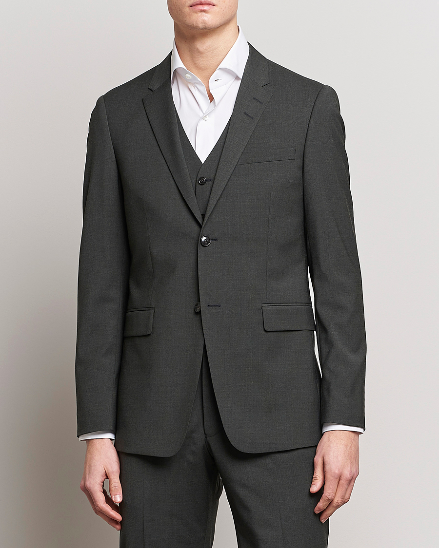 Men | Suits | Tiger of Sweden | Jerretts Wool Travel Suit Olive Extreme