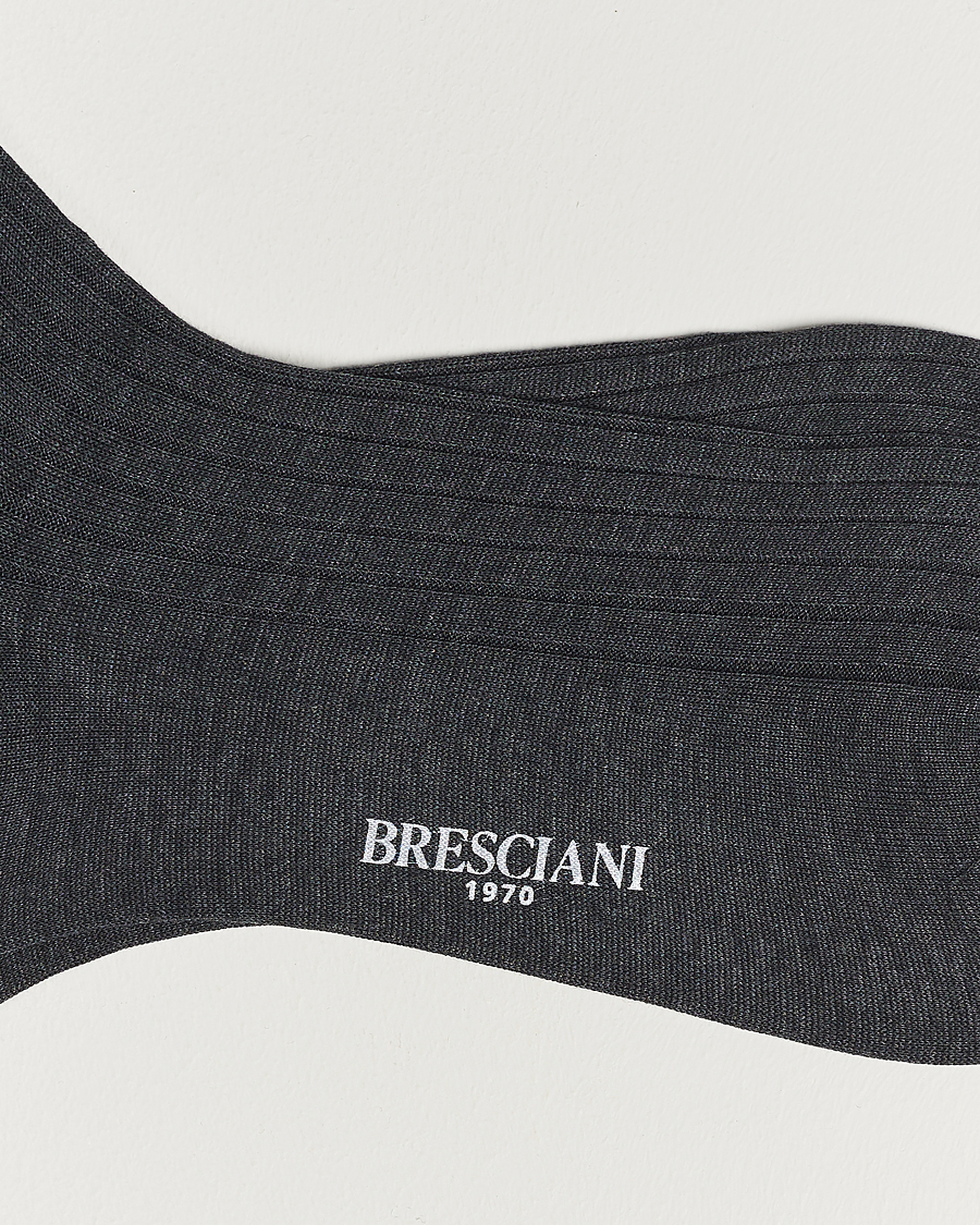 Herre | Undertøj | Bresciani | 3-pack Cotton Ribbed Short Socks Grey Melange