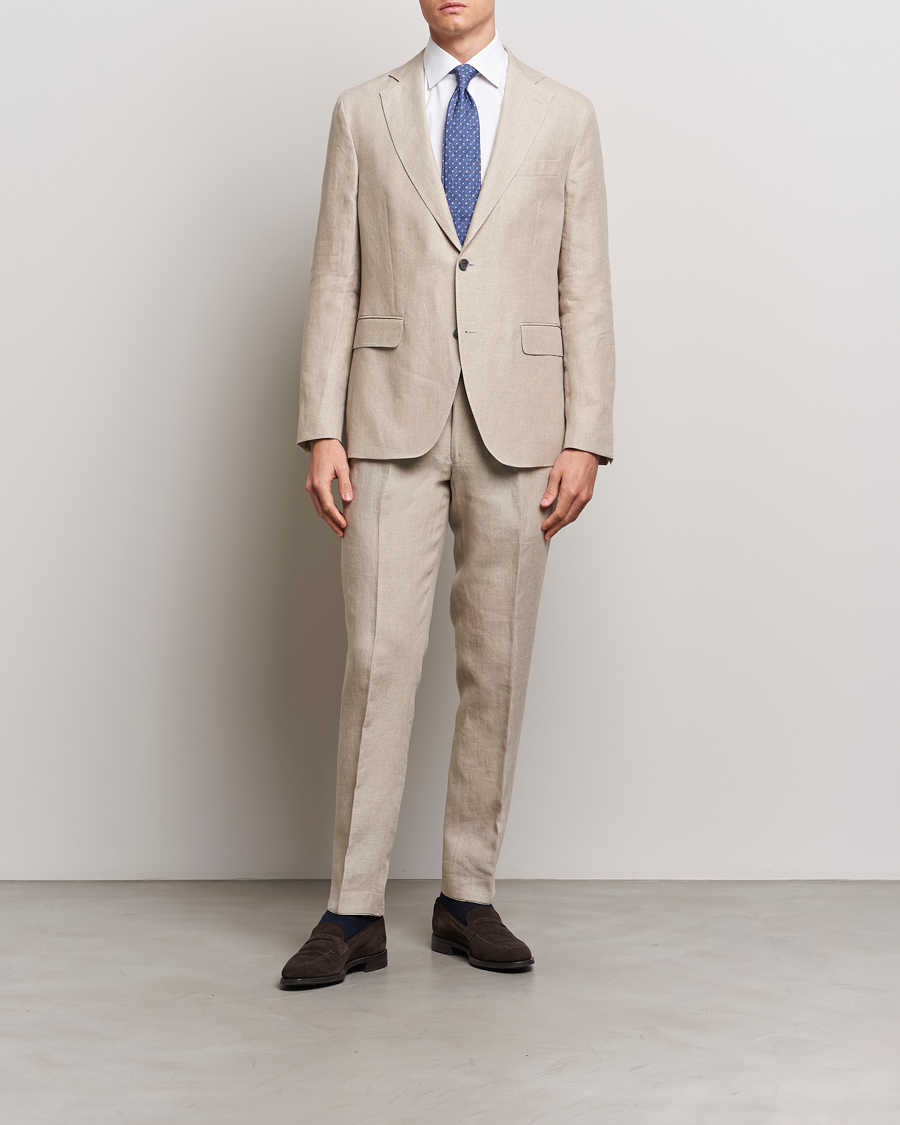 Herre | Oscar Jacobson | Oscar Jacobson | Fogerty Linen Suit Beige