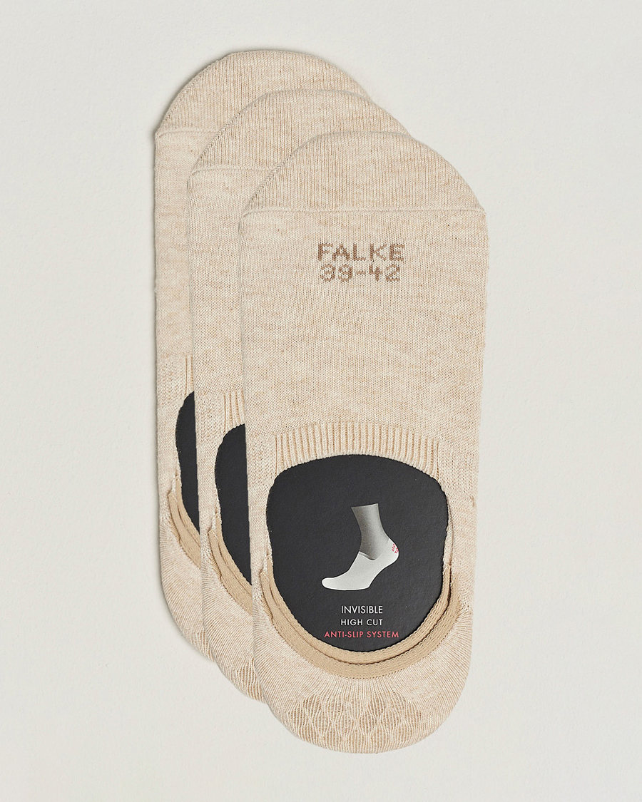 Herre | Undertøj | Falke | 3-pack Casual High Cut Sneaker Socks Sand