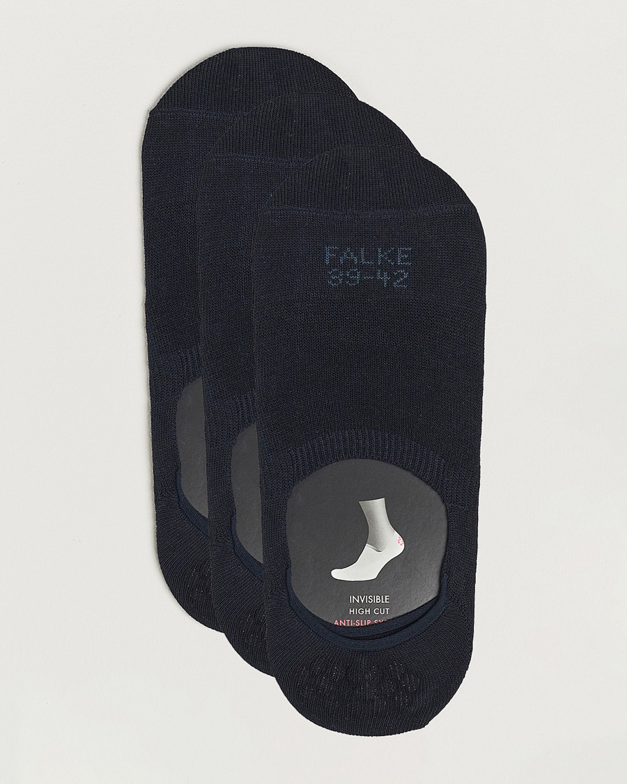 Herre | Undertøj | Falke | 3-pack Casual High Cut Sneaker Socks Dark Navy