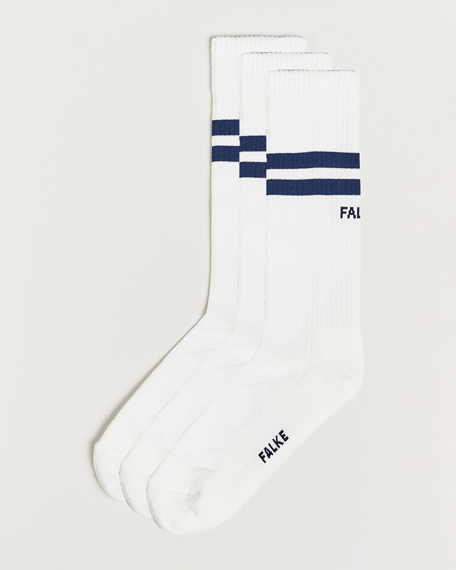 Herre | Undertøj | Falke | 3-pack Dynamic Tennis Socks White/Blue