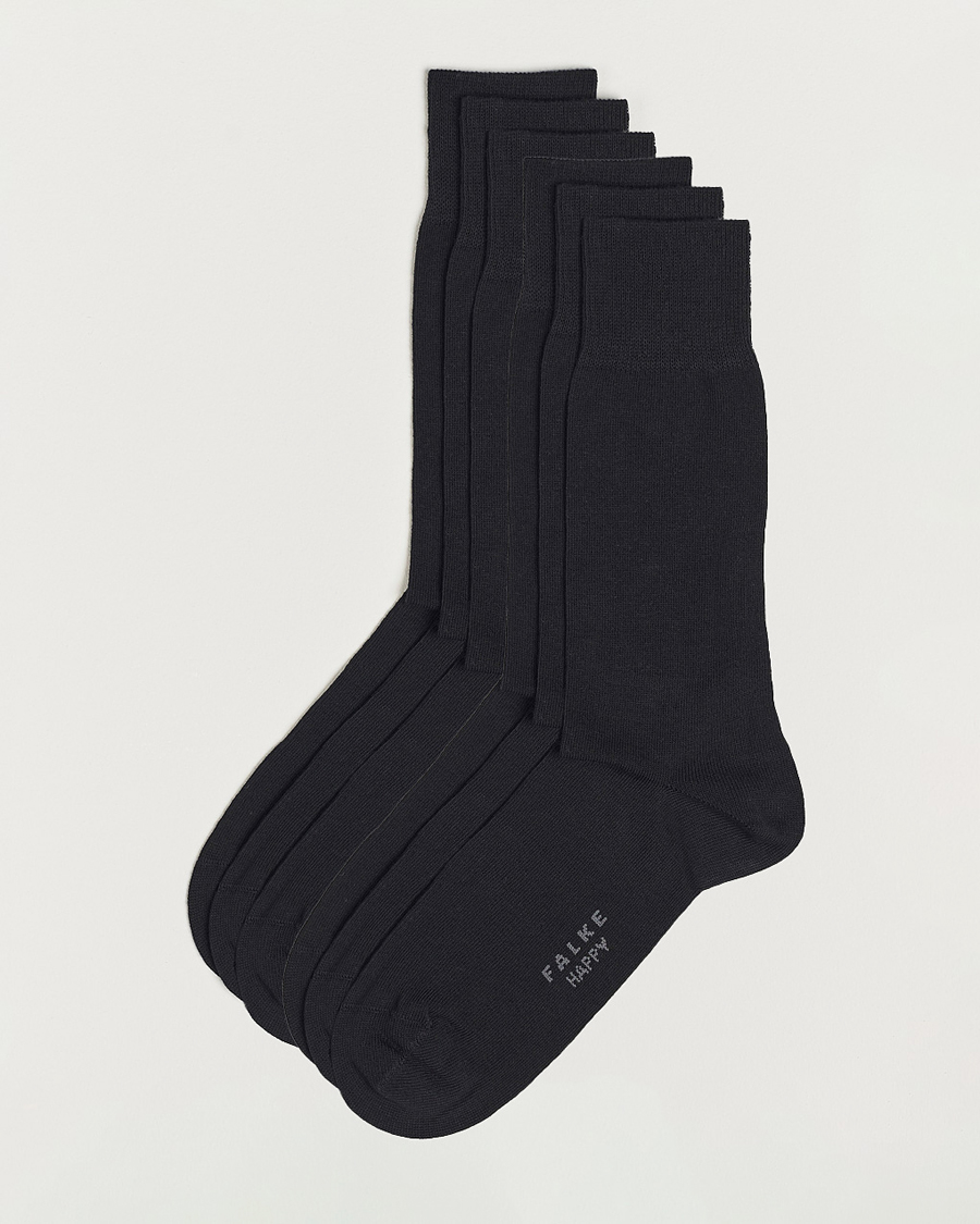 Herre | Undertøj | Falke | 6-pack Happy Cotton Socks Black