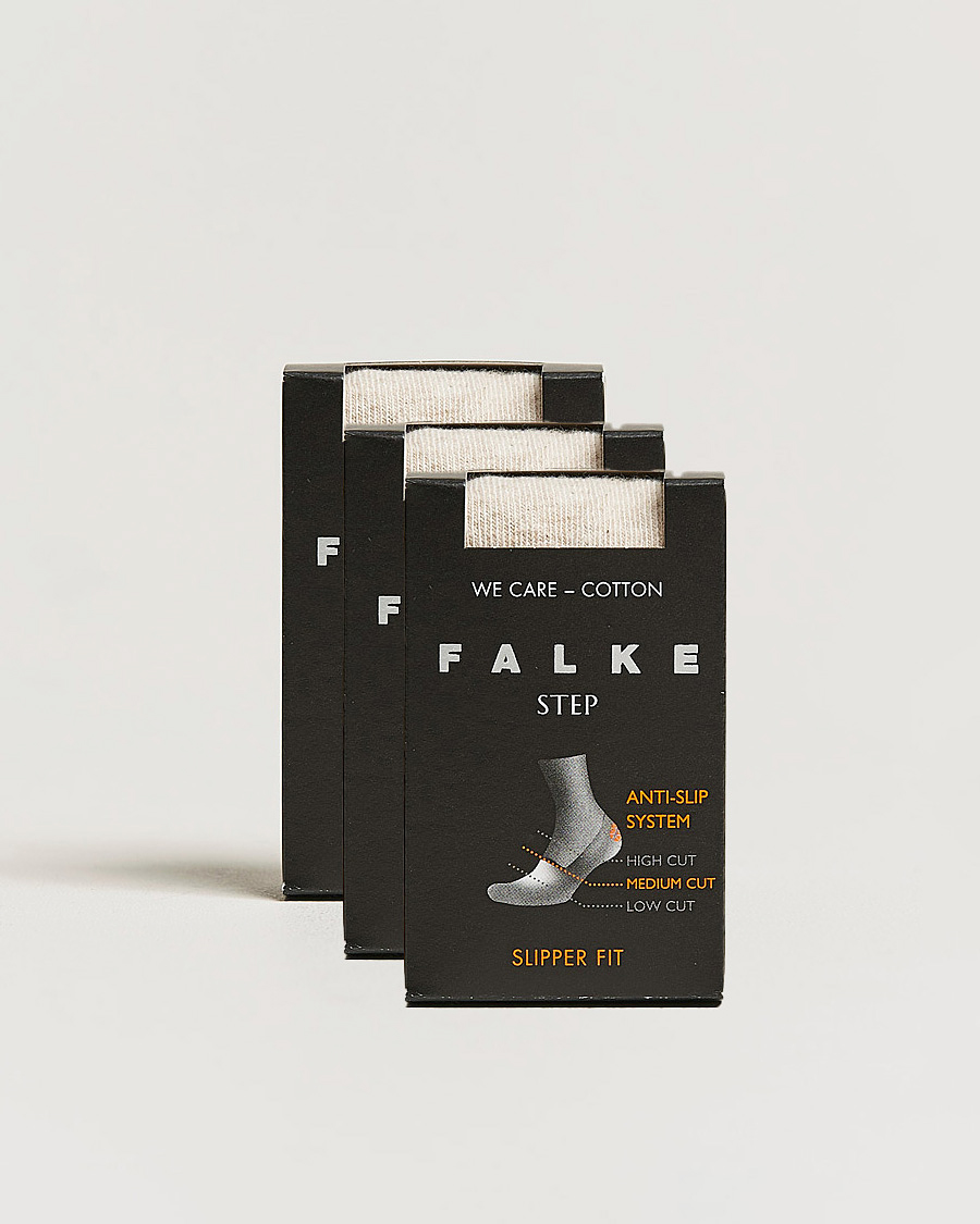 Herre | Undertøj | Falke | 3-pack Step In Box Loafer Socks Nature