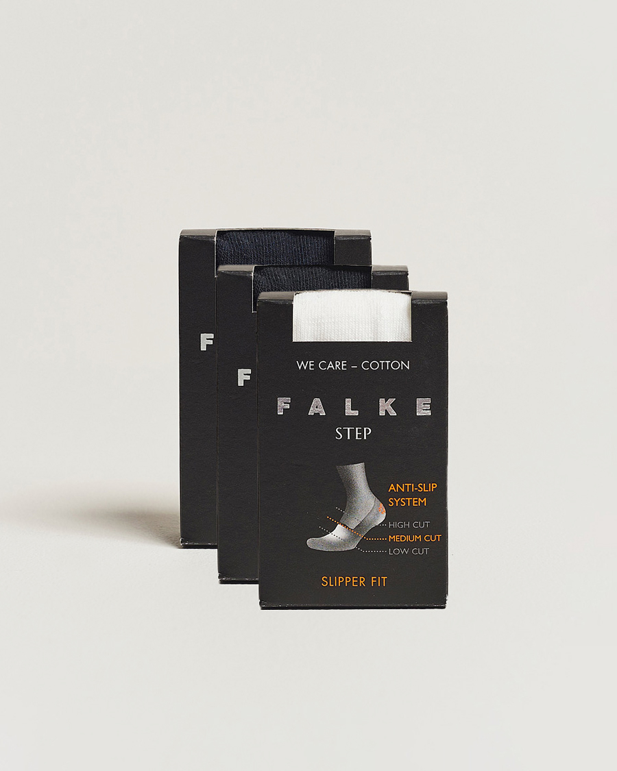 Herre | Undertøj | Falke | 3-pack Step In Box Loafer Socks White/Black/Navy