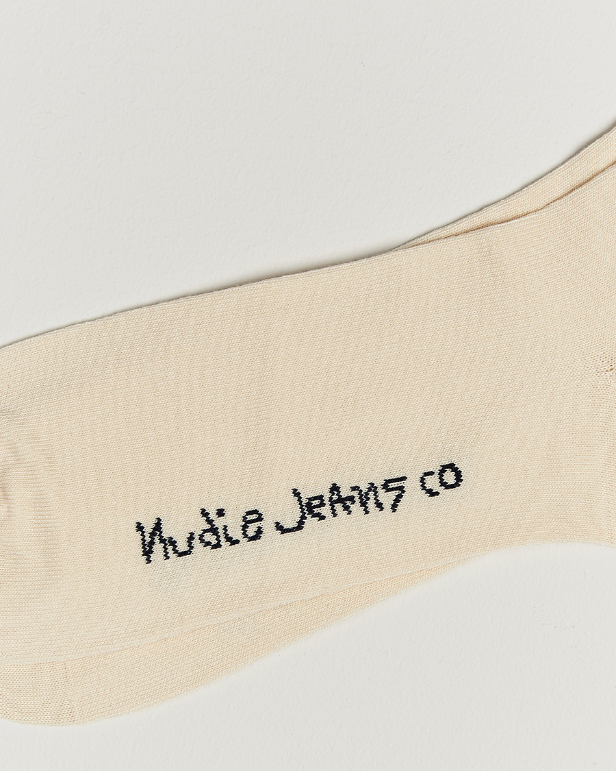 Herre | Undertøj | Nudie Jeans | 3-pack Amundsson Tennis Socks Off White/Navy
