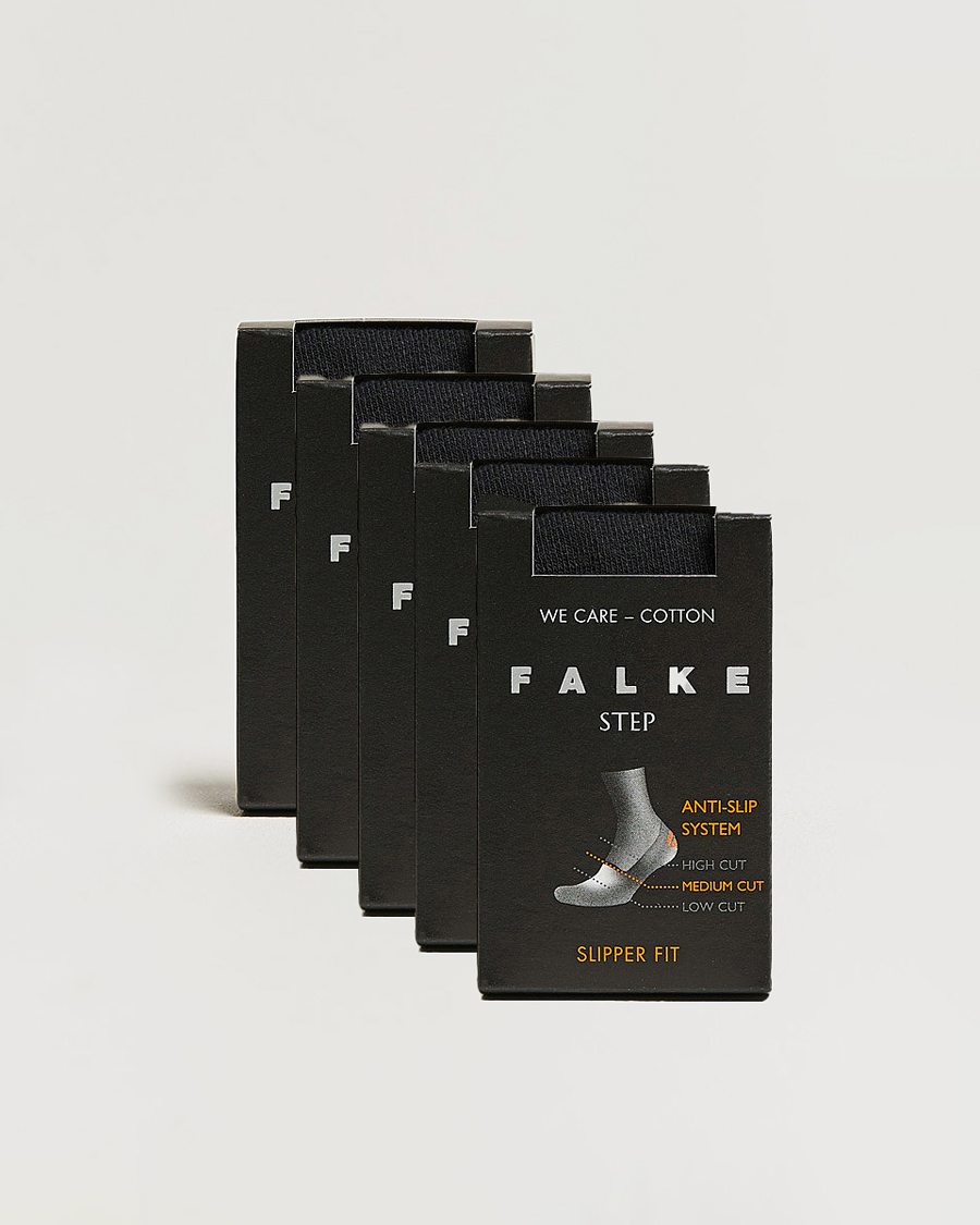 Herre | Undertøj | Falke | 5-pack Step In Box Loafer Socks Black