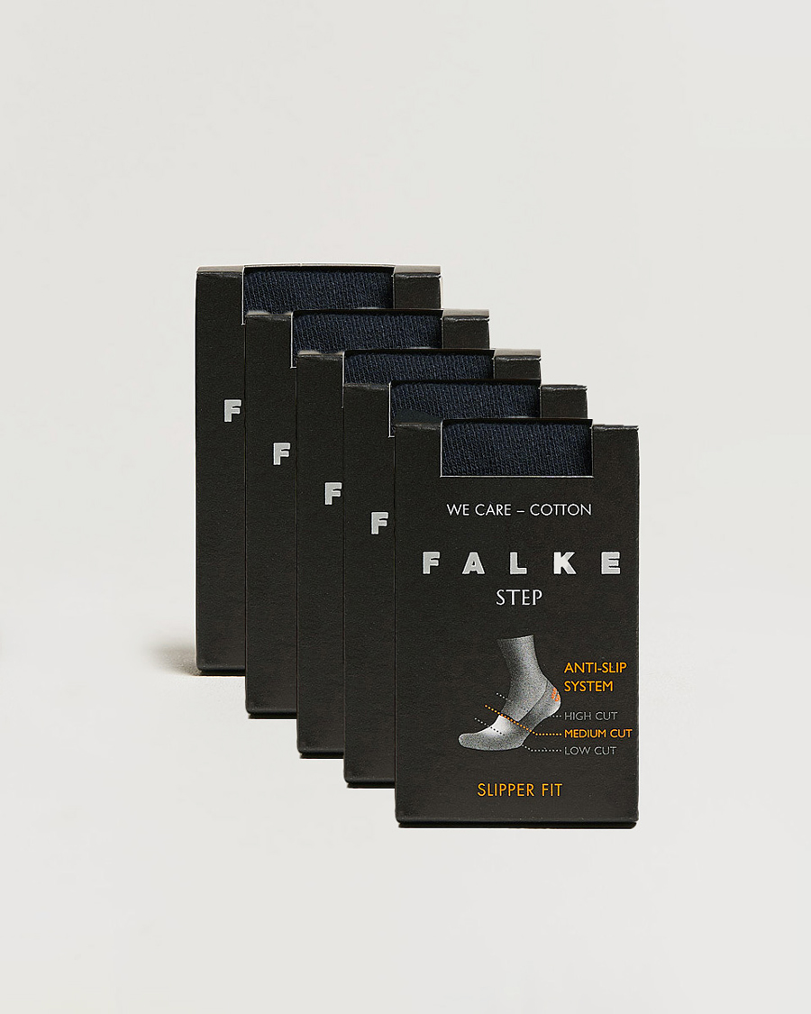 Herre | Undertøj | Falke | 5-pack Step In Box Loafer Socks Navy