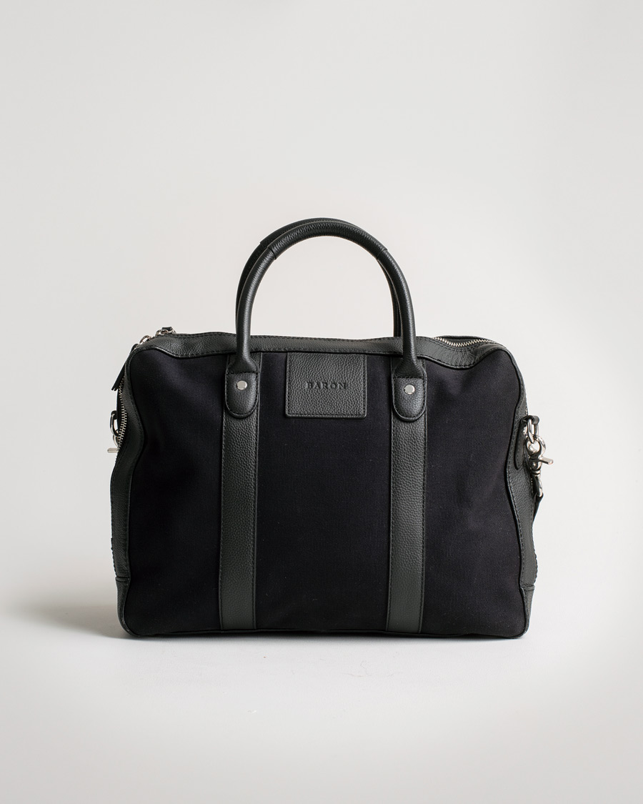 Herre | Baron Computer Tote Black Canvas | Pre-owned | Baron Computer Tote Black Canvas