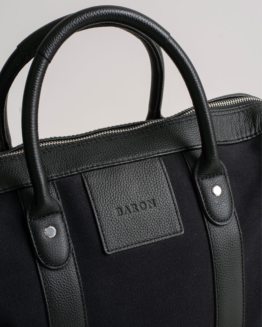 Herre | Baron Computer Tote Black Canvas | Pre-owned | Baron Computer Tote Black Canvas