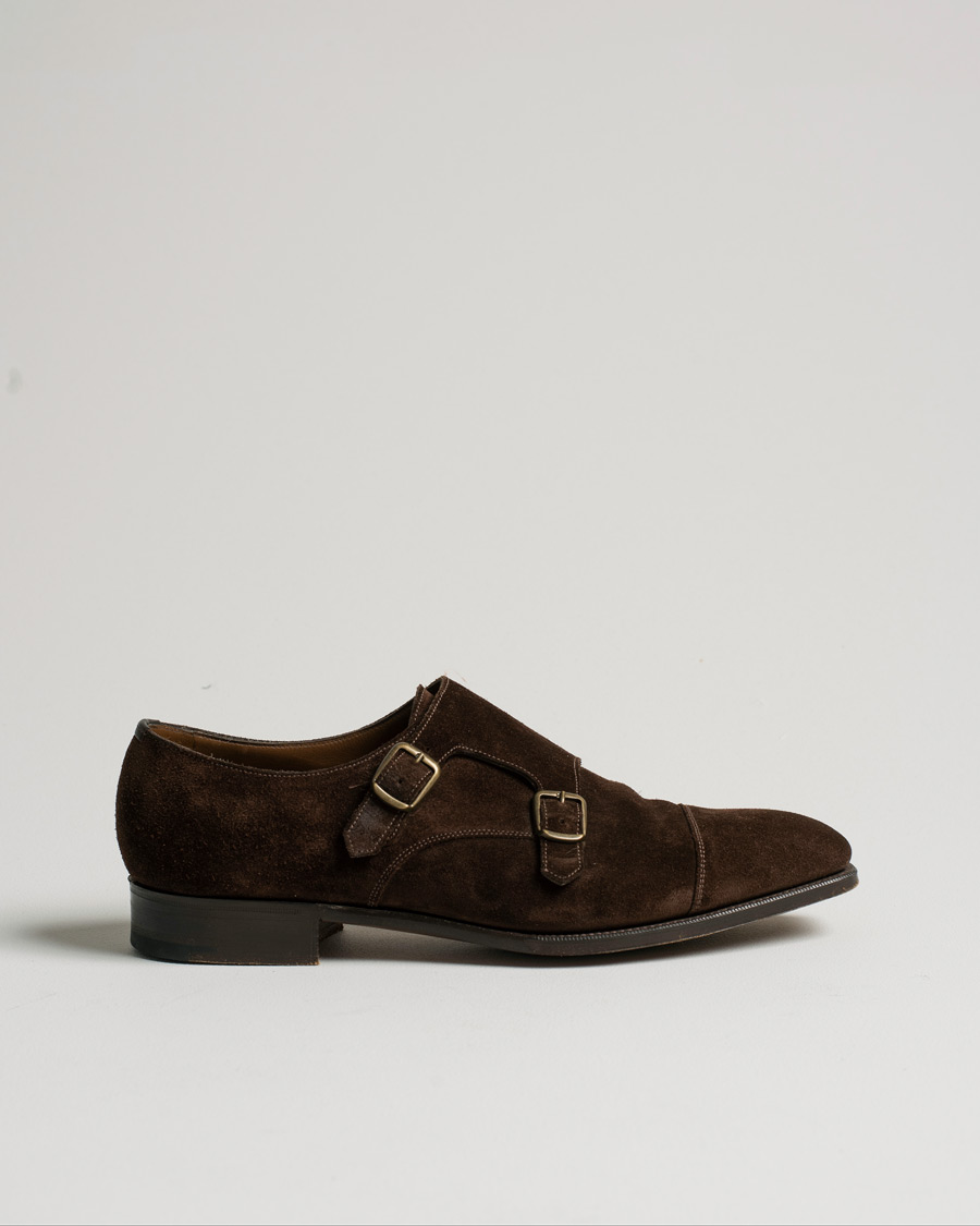 Herre | Edward Green Westminster Double Monk Mink Suede | Pre-owned | Edward Green Westminster Double Monk Mink Suede