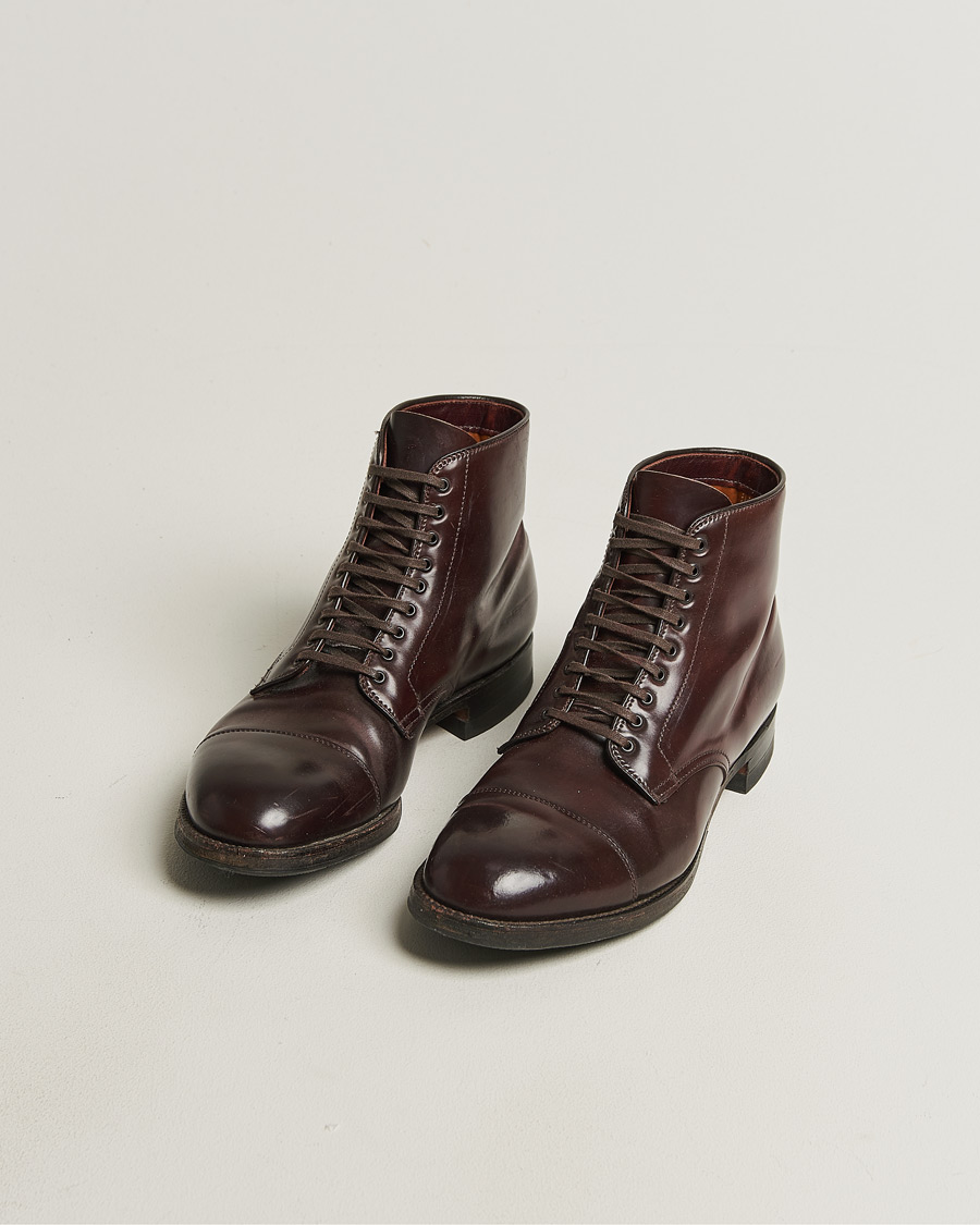 Herre | Pre-owned Randsyede sko | Pre-owned | Alden 41853 Cap Toe Boot Burgundy Shell Cordovan US10 - EU44