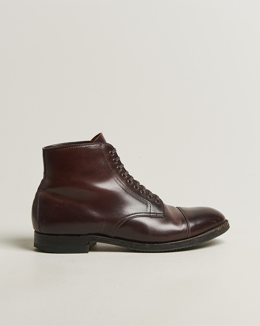 Herre | Pre-owned Randsyede sko | Pre-owned | Alden 41853 Cap Toe Boot Burgundy Shell Cordovan US10 - EU44