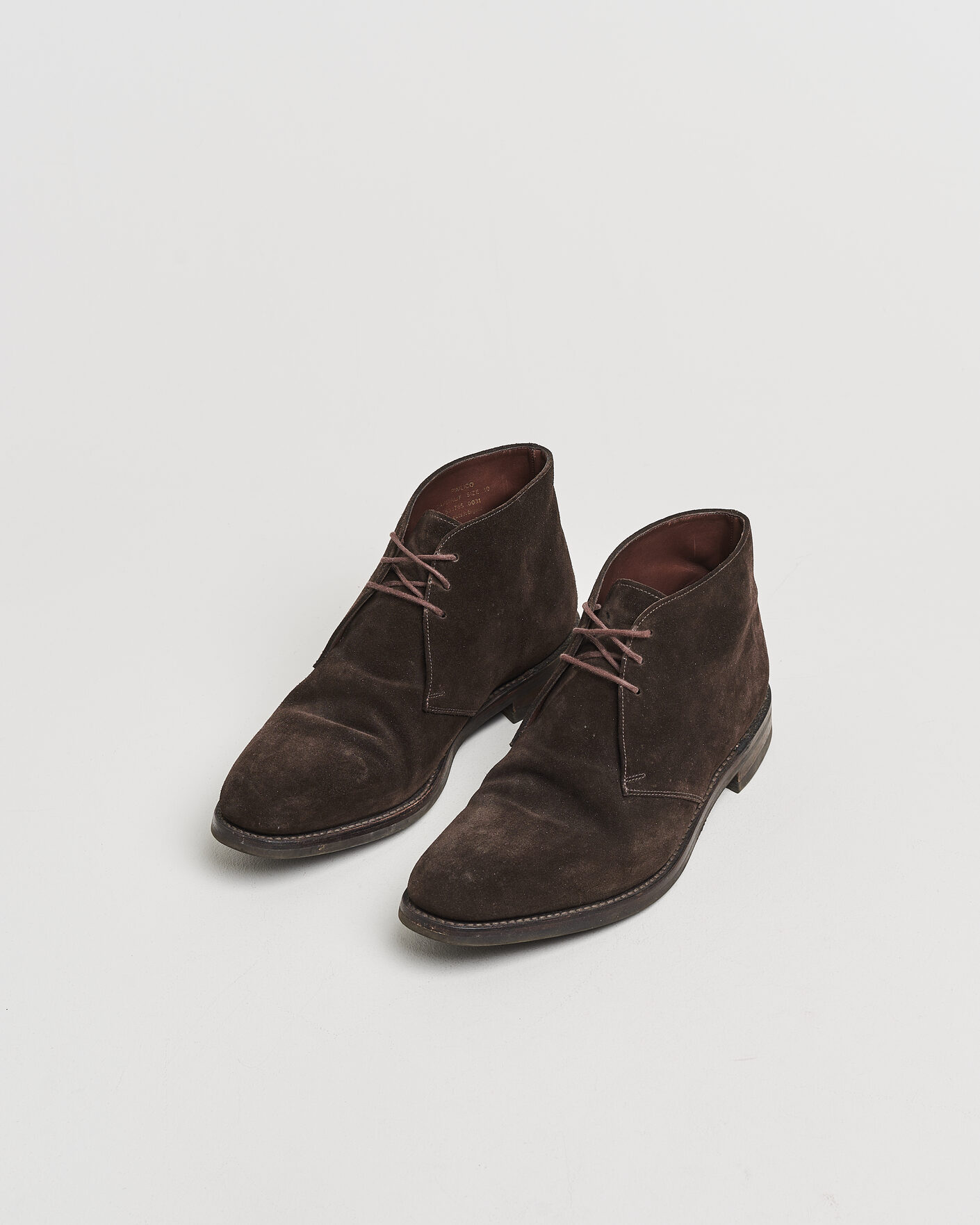 Herre | Pre-owned Randsyede sko | Pre-owned | Loake 1880 Pimlico Chukka Boot Dark Brown Suede UK10 - EU44