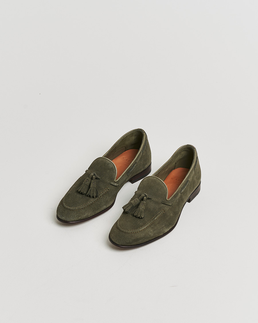 Herre | Pre-owned Randsyede sko | Pre-owned | Carmina Unlined Tassel Loafers Grey Suede UK6 - EU39
