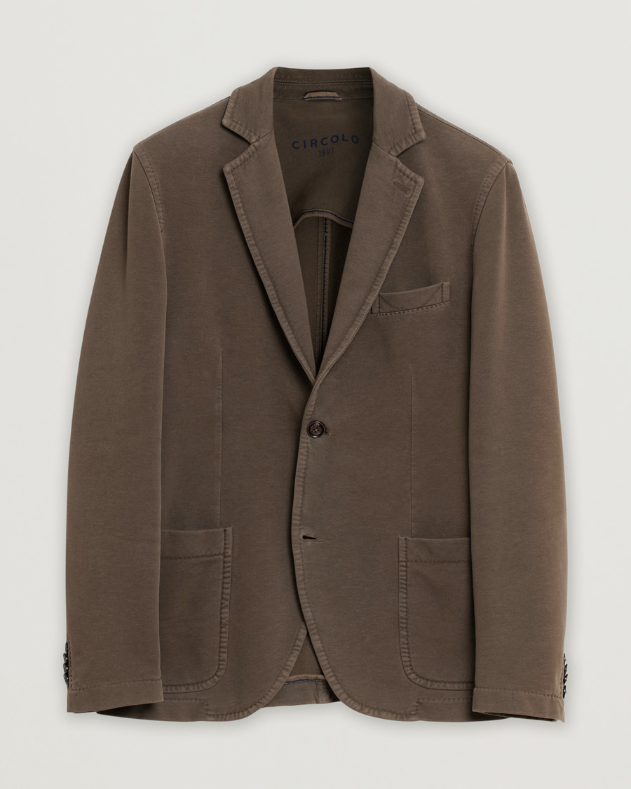 Herre | Nyheder | Pre-owned | Circolo 1901 Jersey Patch Pocket Blazer Fango Brown 48