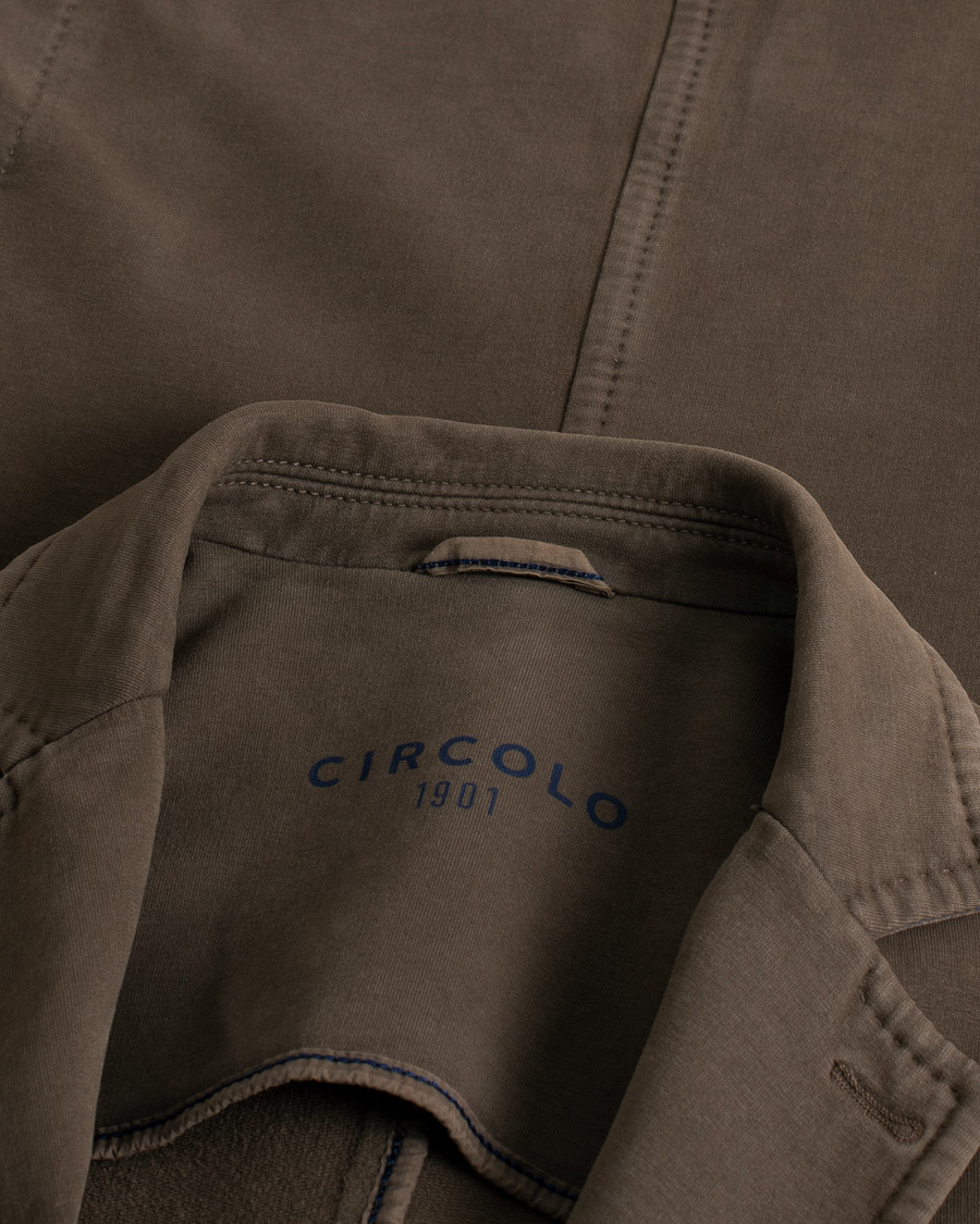 Herre | Circolo 1901 Jersey Patch Pocket Blazer Fango Brown 48 | Pre-owned | Circolo 1901 Jersey Patch Pocket Blazer Fango Brown 48