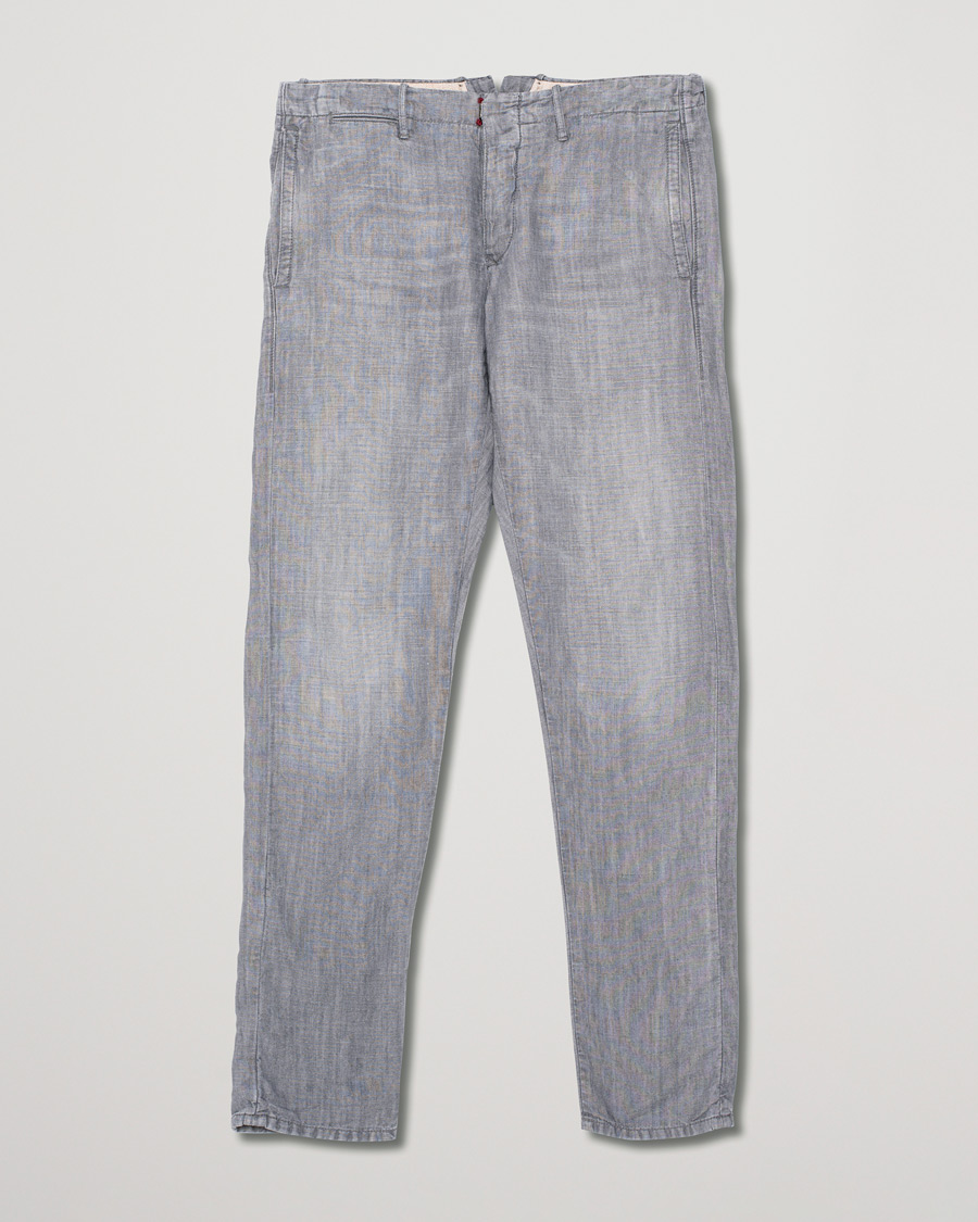 Herre | Pre-owned Bukser | Pre-owned | Slim Fit Linen/Cotton Chino Grey W34