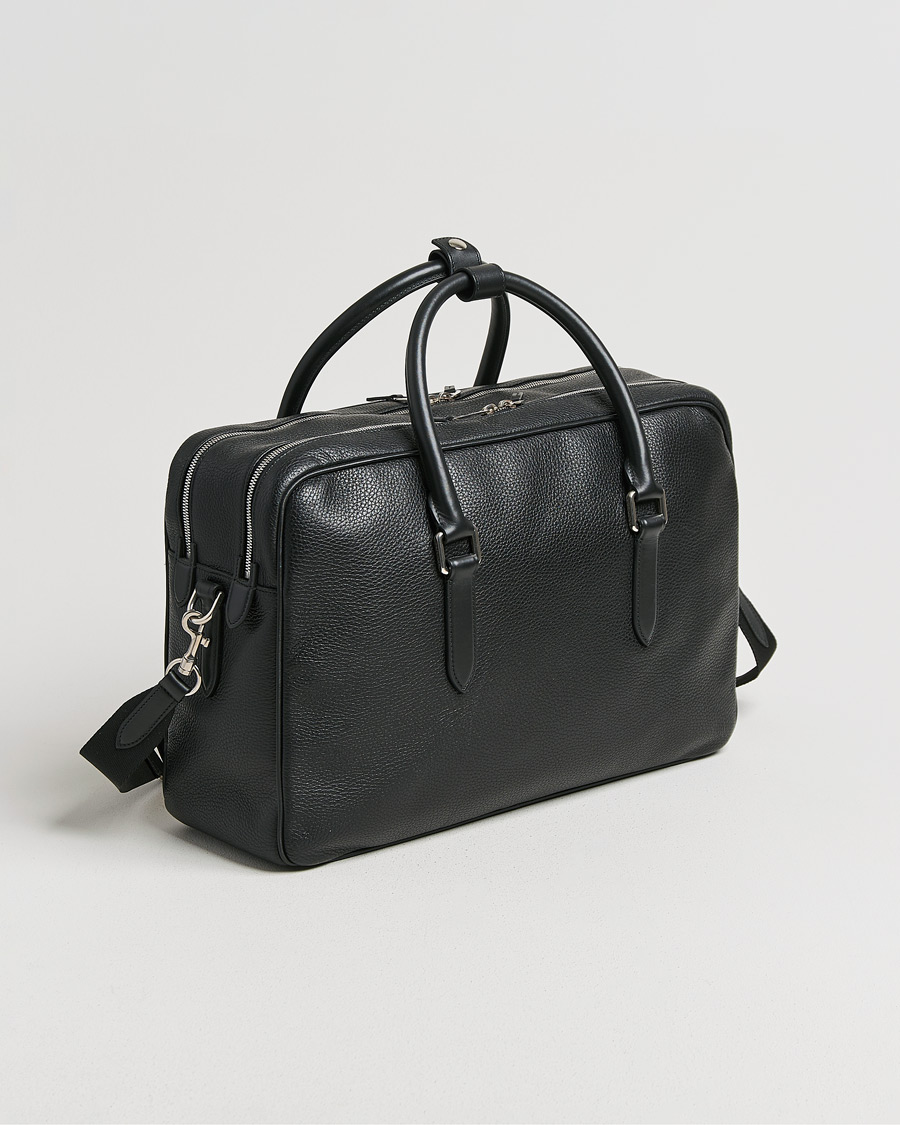 Herre | Smythson Burlington 24 Hour Bag Black Deerskin | Pre-owned | Smythson Burlington 24 Hour Bag Black Deerskin