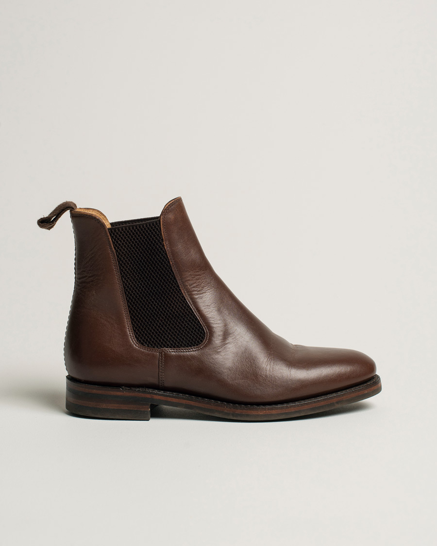 Herre | Loake 1880 Blenheim Chelsea Boot Brown Waxy Leather UK7 - EU41 | Pre-owned | Loake 1880 Blenheim Chelsea Boot Brown Waxy Leather UK7 - EU41