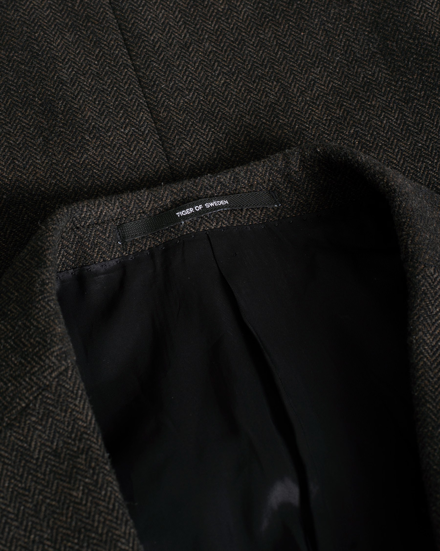 Herre | Tiger of Sweden Harrie Herringbone Wool Blazer Brown 54 | Pre-owned | Tiger of Sweden Harrie Herringbone Wool Blazer Brown 54