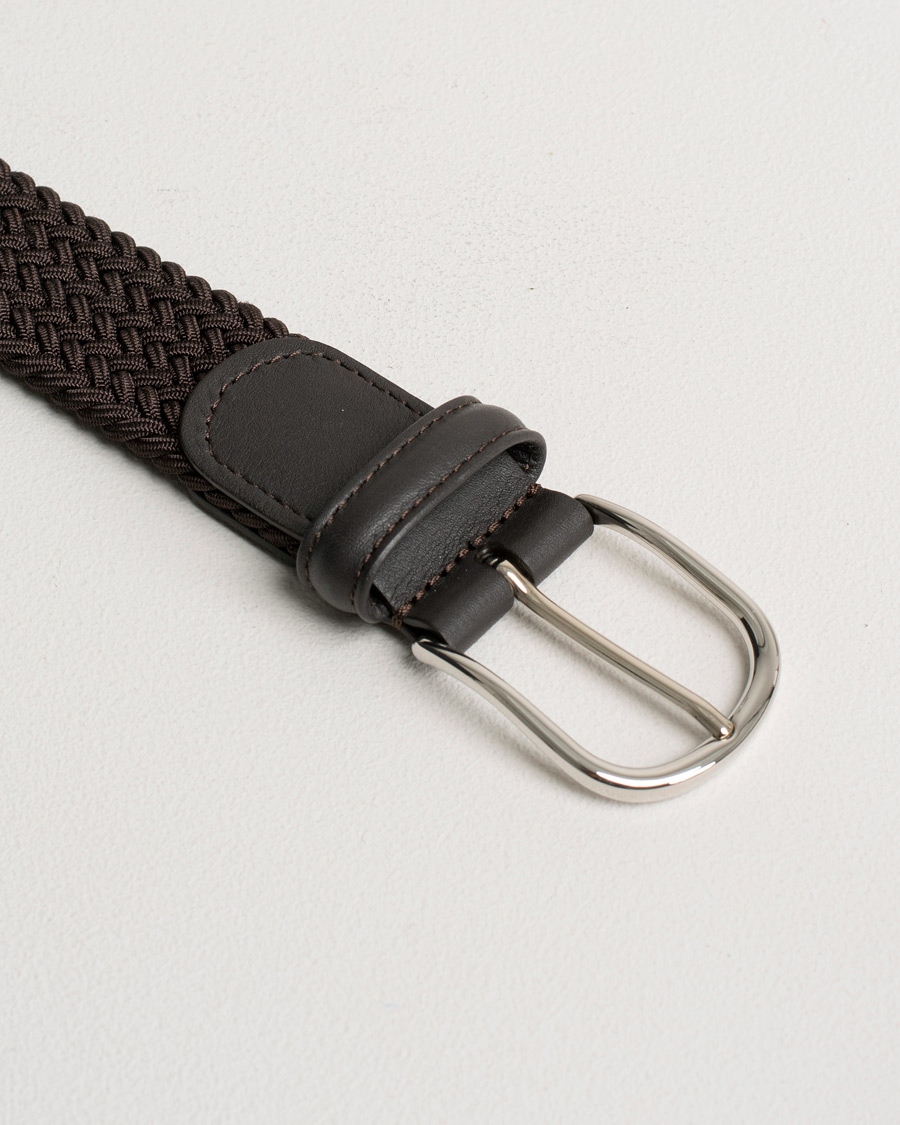 Herre | Pre-owned Tilbehør | Pre-owned | Anderson's Stretch Woven 3,5 cm Belt Brown