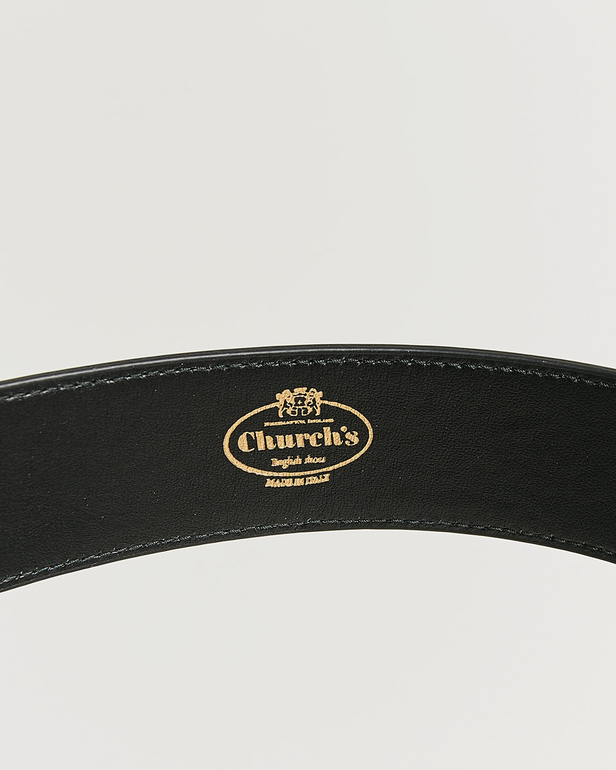 Herre | Pre-owned Tilbehør | Pre-owned | Church's Polished Binder 3,5 cm Belt Black 95