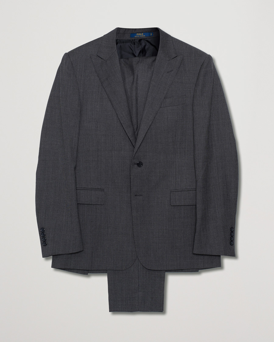 Herre | Polo Ralph Lauren Clothing Connery Peak Lapel Wool Suit Grey | Pre-owned | Polo Ralph Lauren Clothing Connery Peak Lapel Wool Suit Grey