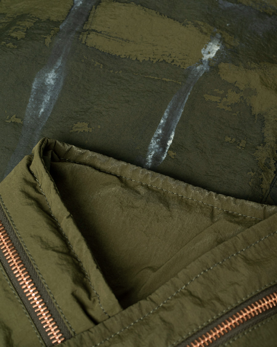 Herre | President's Safety Vintage Nylon Washed Hand Paint Jacket Army M | Pre-owned | President's Safety Vintage Nylon Washed Hand Paint Jacket Army M