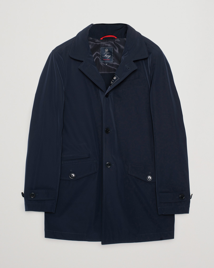 Herre | Fay JFK Travel Raincoat Navy | Pre-owned | Fay JFK Travel Raincoat Navy