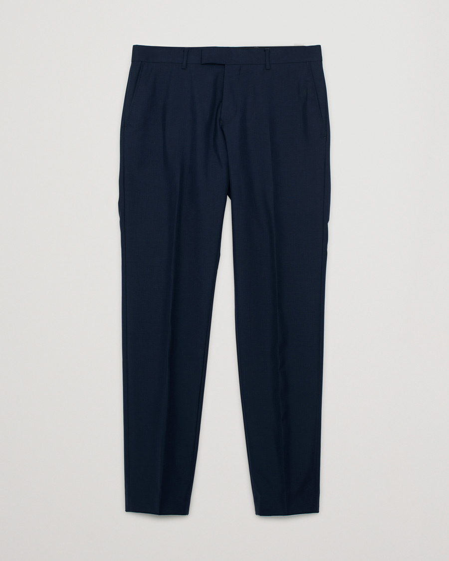 Herre | Oscar Jacobson Damien Wool Barberis Super 120 Trousers Blue | Pre-owned | Oscar Jacobson Damien Wool Barberis Super 120 Trousers Blue