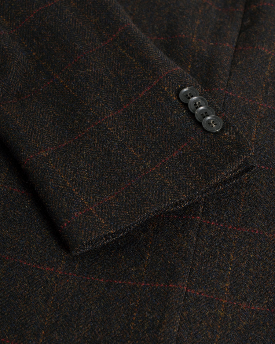 Herre | Oscar Jacobson Egel Yorkshire Tweed by Moon Blazer Brown | Pre-owned | Oscar Jacobson Egel Yorkshire Tweed by Moon Blazer Brown