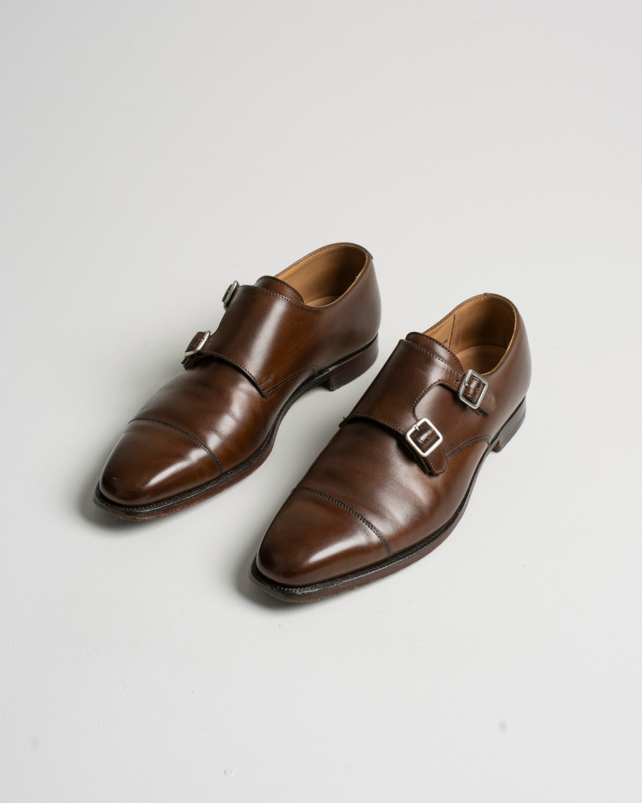 Herre | Pre-owned Sko | Pre-owned | Crockett & Jones Lowndes Monkstrap City Sole Dark Brown Calf UK6,5 - EU40,5