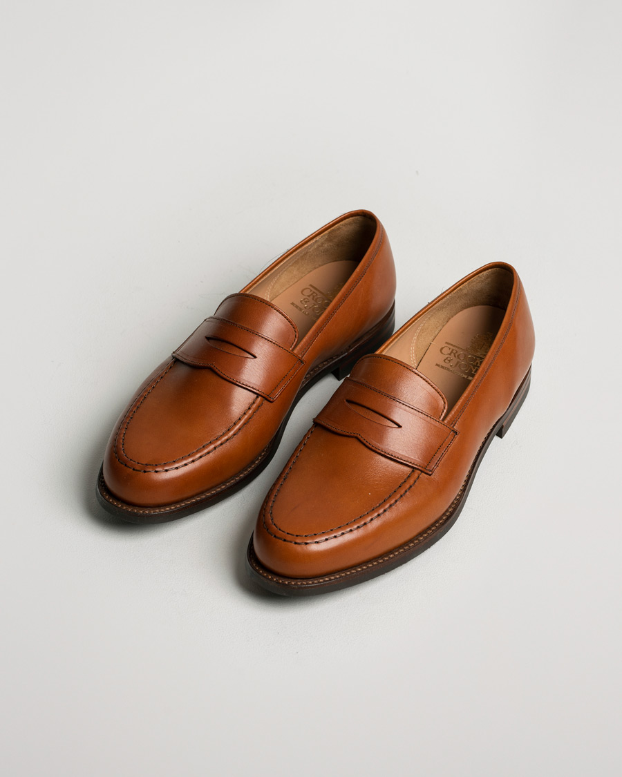 Herre | Crockett & Jones Boston City Sole Congac Calf | Pre-owned | Crockett & Jones Boston City Sole Congac Calf