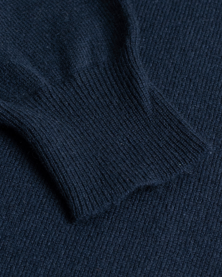 Herre | Pre-owned Trøjer | Pre-owned | Piacenza Cashmere Cashmere Half Zip Sweater Navy