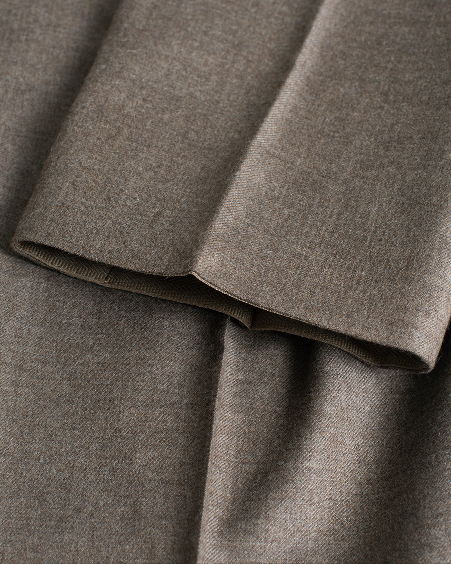 Herre | Incotex Slim Fit Super 100's Wool Flannel Trousers Taupe 46 | Pre-owned | Incotex Slim Fit Super 100's Wool Flannel Trousers Taupe 46