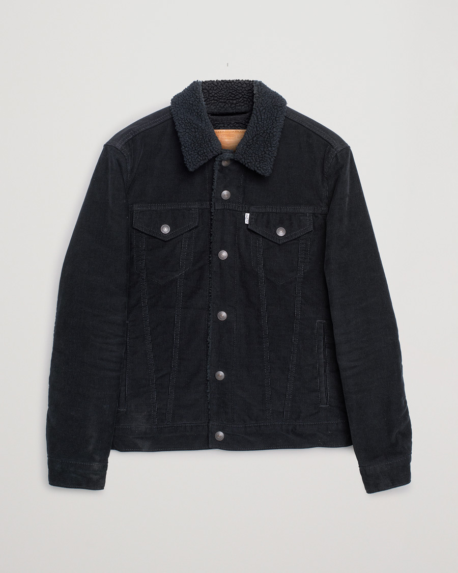 Herre | Levi's Type III Sherpa Corduroy Trucker Black | Pre-owned | Levi's Type III Sherpa Corduroy Trucker Black